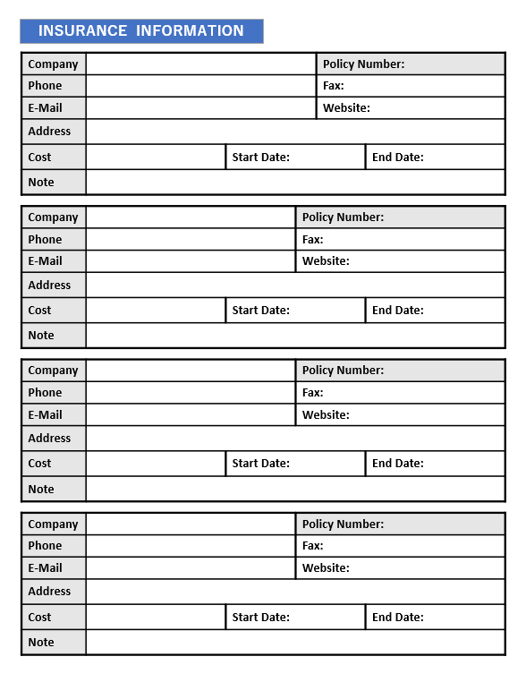 Home Contents Inventory List Template